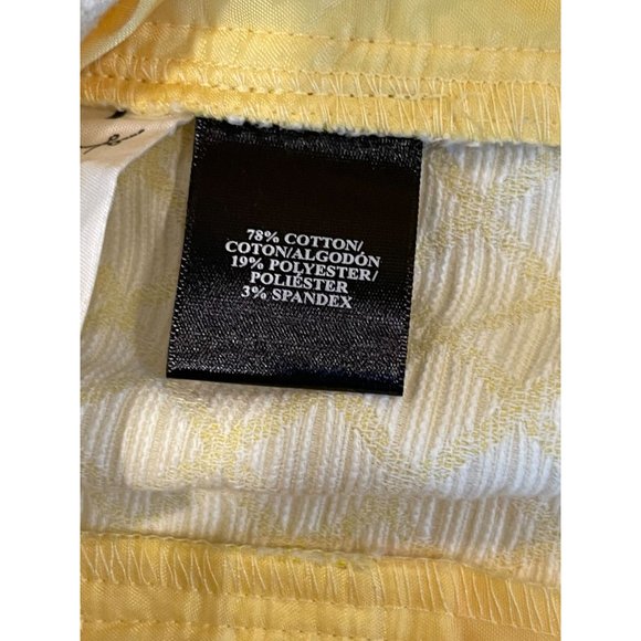 Ann Taylor Women Checkered Chino Shorts Geometric Mid Rise Stretch Yellow Size 6 - Picture 8 of 9